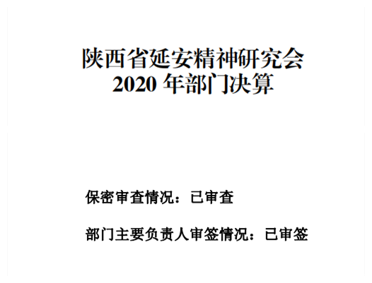 陕西省延安精神研究会 2020 年部门决算